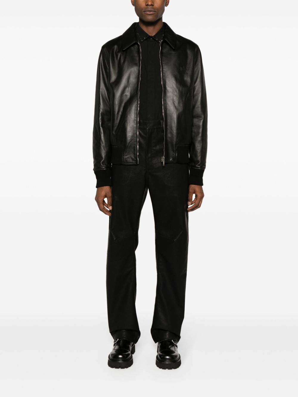 Shop Givenchy Reversible Leather Bomber Jacket In 黑色