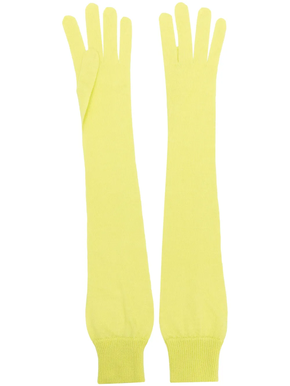 Ermanno Scervino - ribbed-knit long cashmere gloves - women