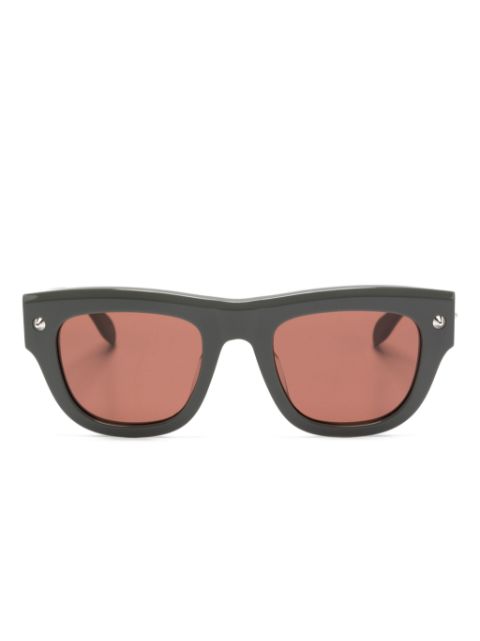 Alexander McQueen Eyewear logo-engraved square-frame sunglasses Men