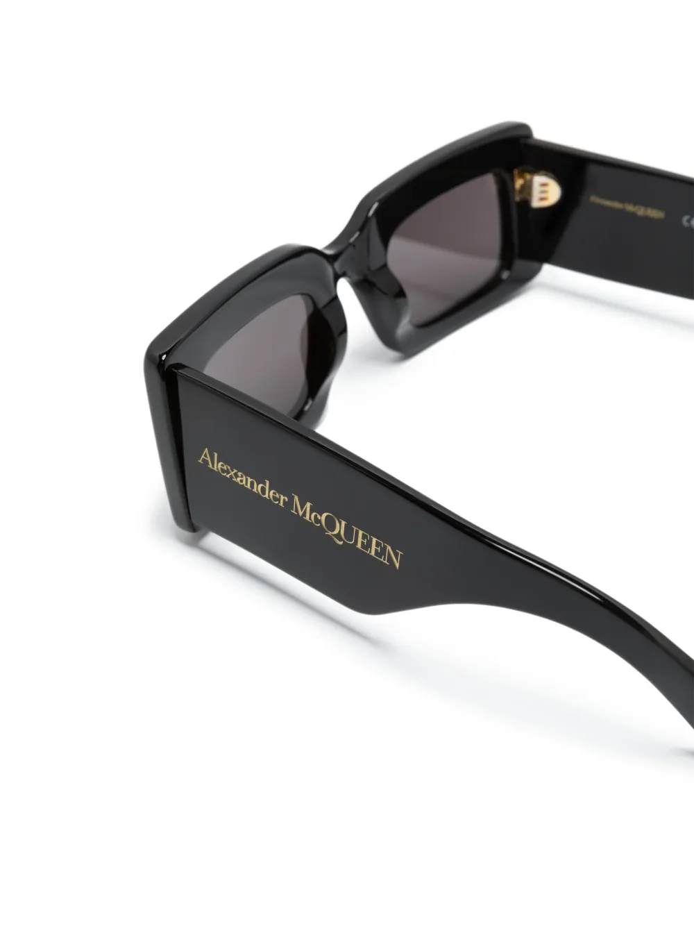 Alexander McQueen Eyewear Zonnebril met rechthoekig montuur Zwart