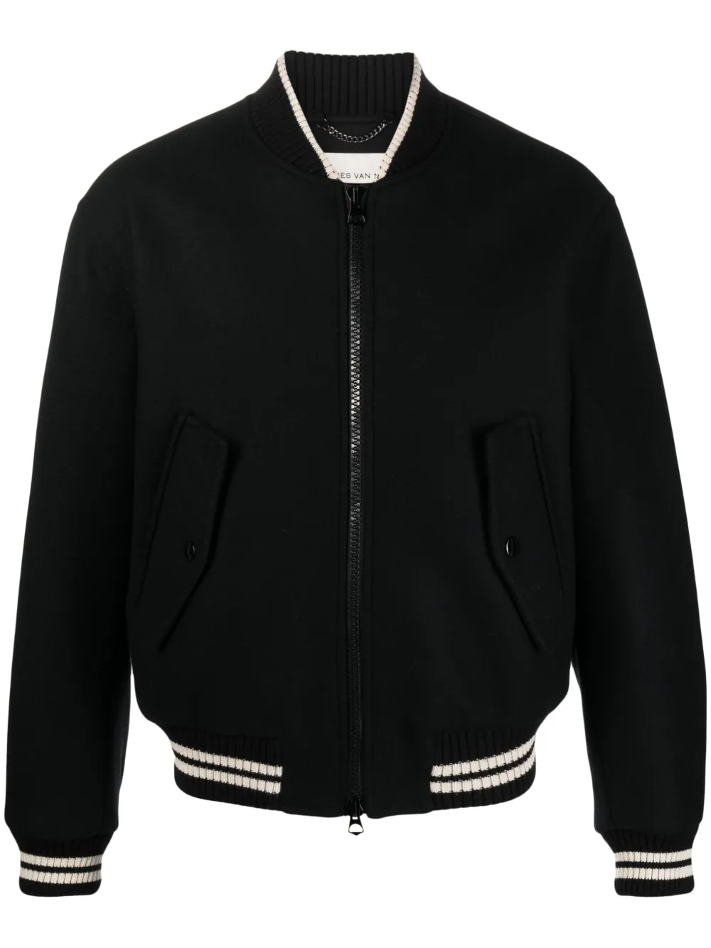 DRIES VAN NOTEN BACK-ZIP WOOL BOMBER JACKET