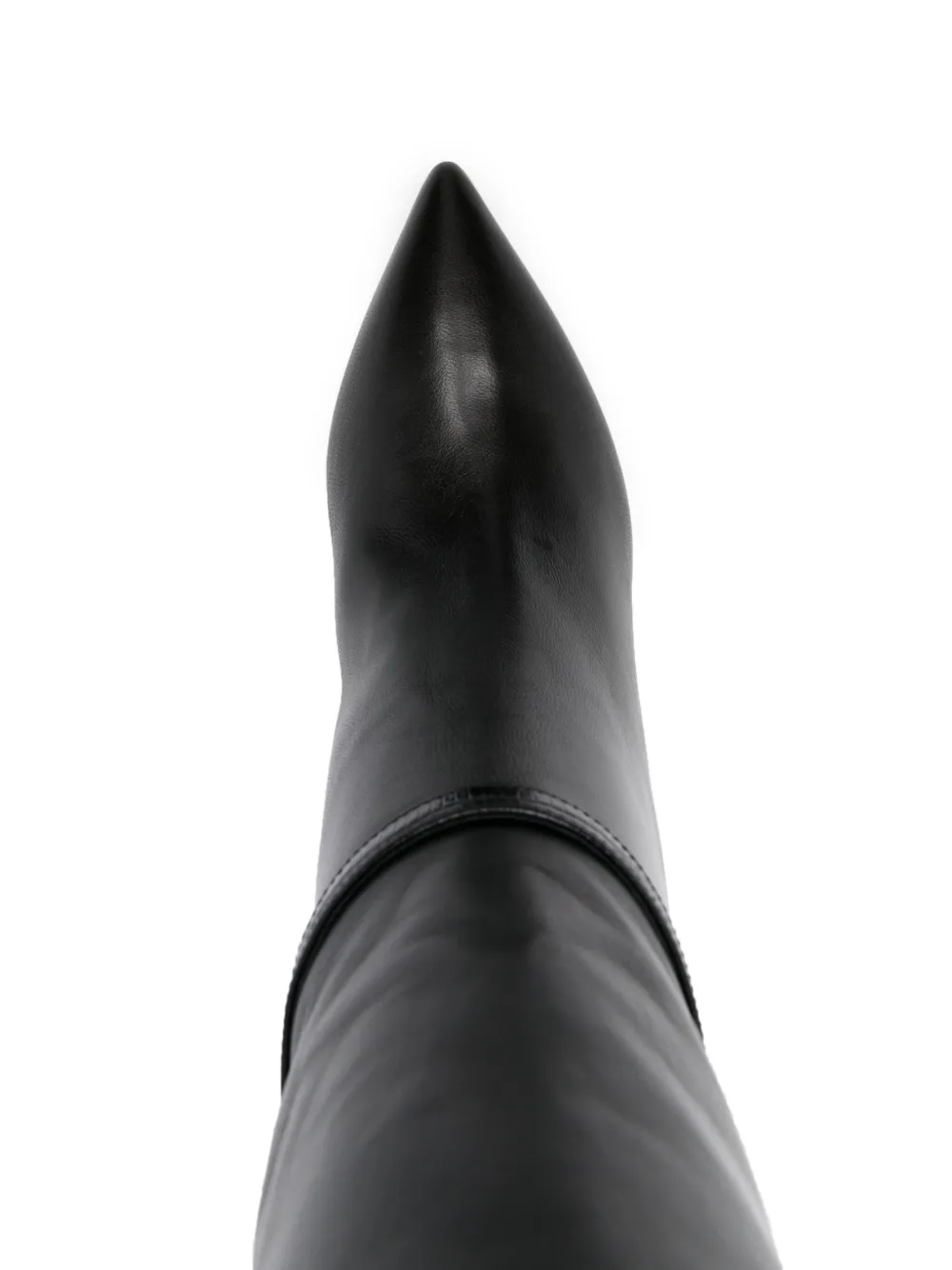 Shop Paris Texas 70mm Pointed-toe Leather Boots In Schwarz