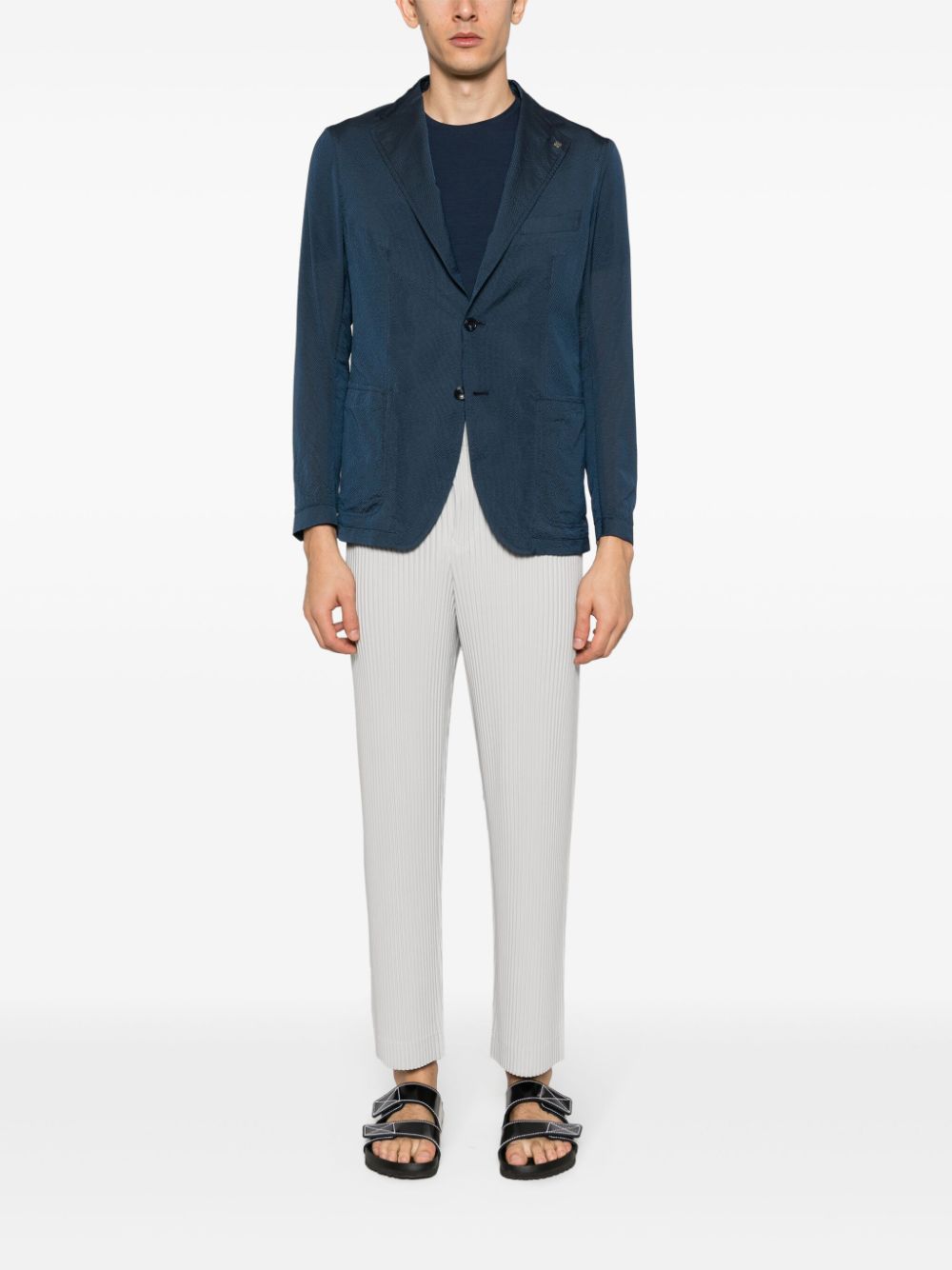 Shop Tagliatore Single-breasted Blazer In Blue