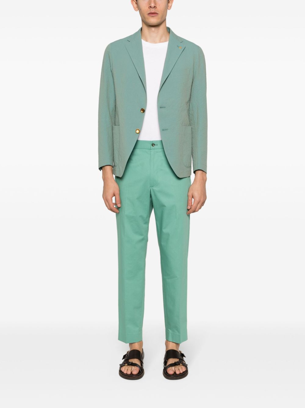 Tagliatore cotton-blend blazer - Groen