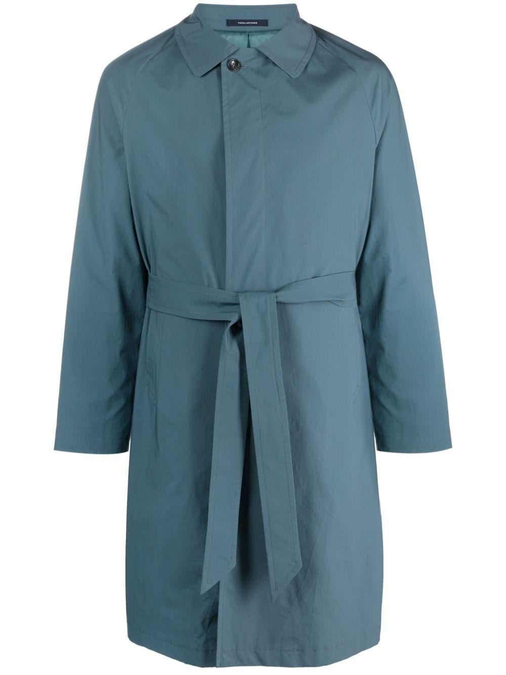 Tagliatore Salomons Belted Trench Coat In Blue