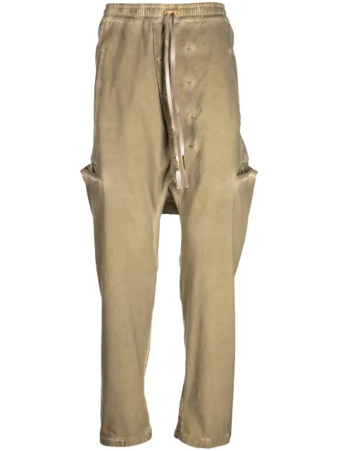 Boris Bidjan Saberi drawstring-waist cotton-blend drop-crotch trousers 