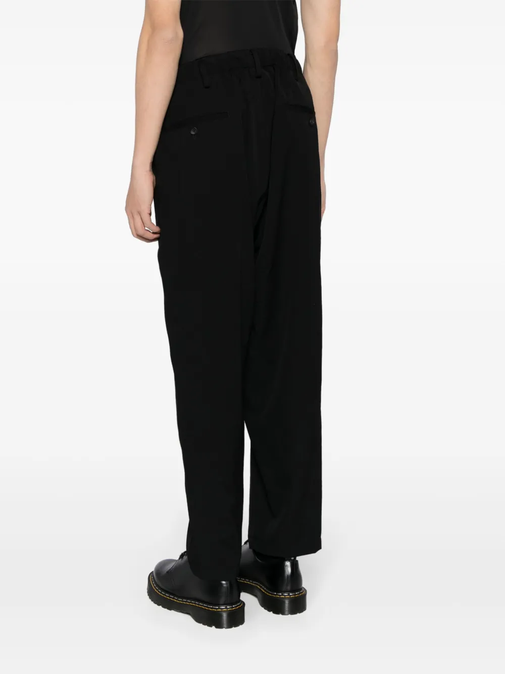 Yohji Yamamoto Broek met verlaagd kruis Zwart