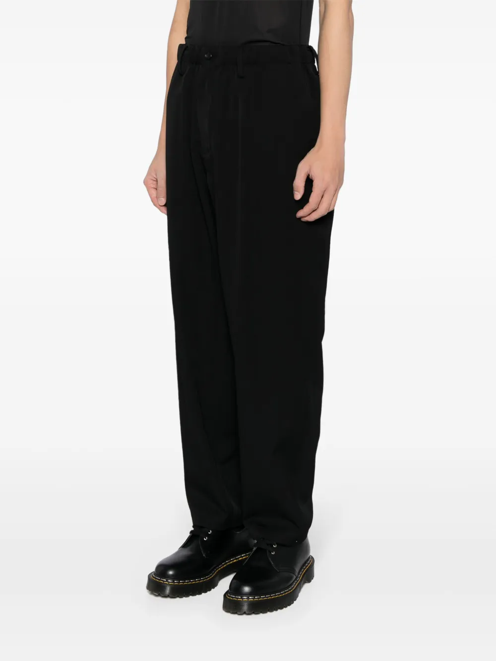 Yohji Yamamoto Broek met verlaagd kruis Zwart