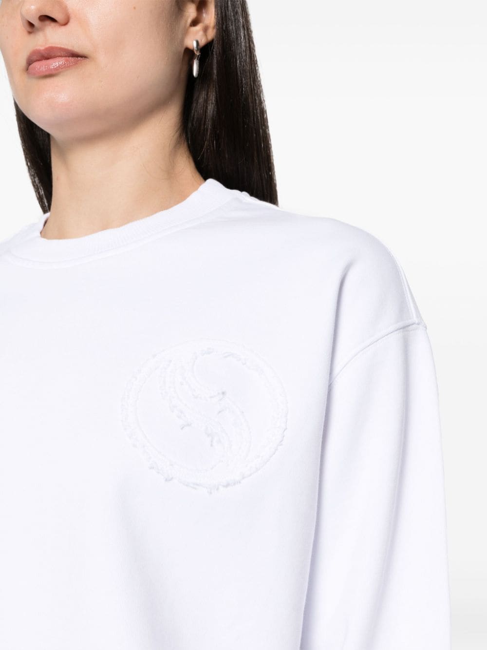 Shop Stella Mccartney S-wave Cropped Sweatshirt In White