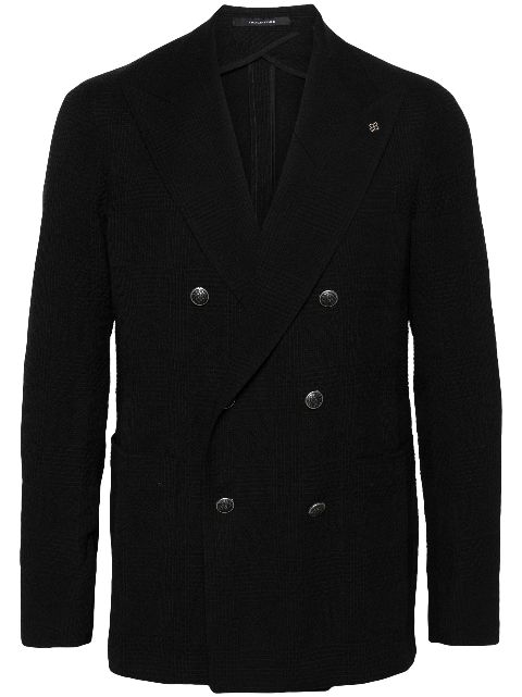 Tagliatore virgin wool-blend double-breasted blazer Men