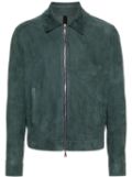 Tagliatore straight-point collar leather bomber jacket - Green