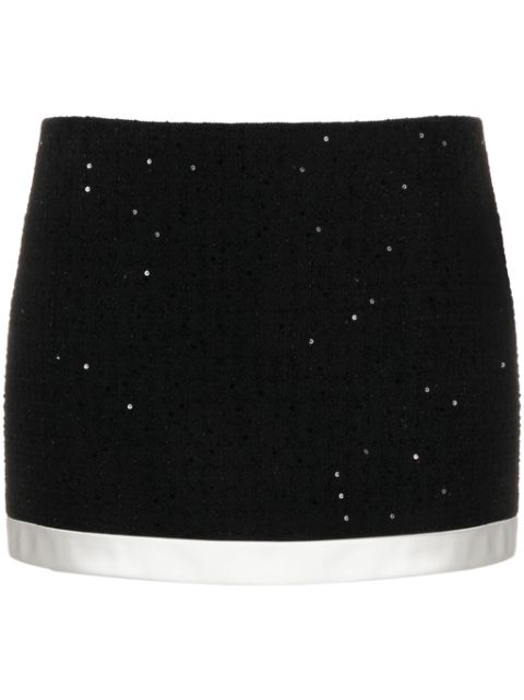 Miu Miu sequin-embellished boucle miniskirt Women