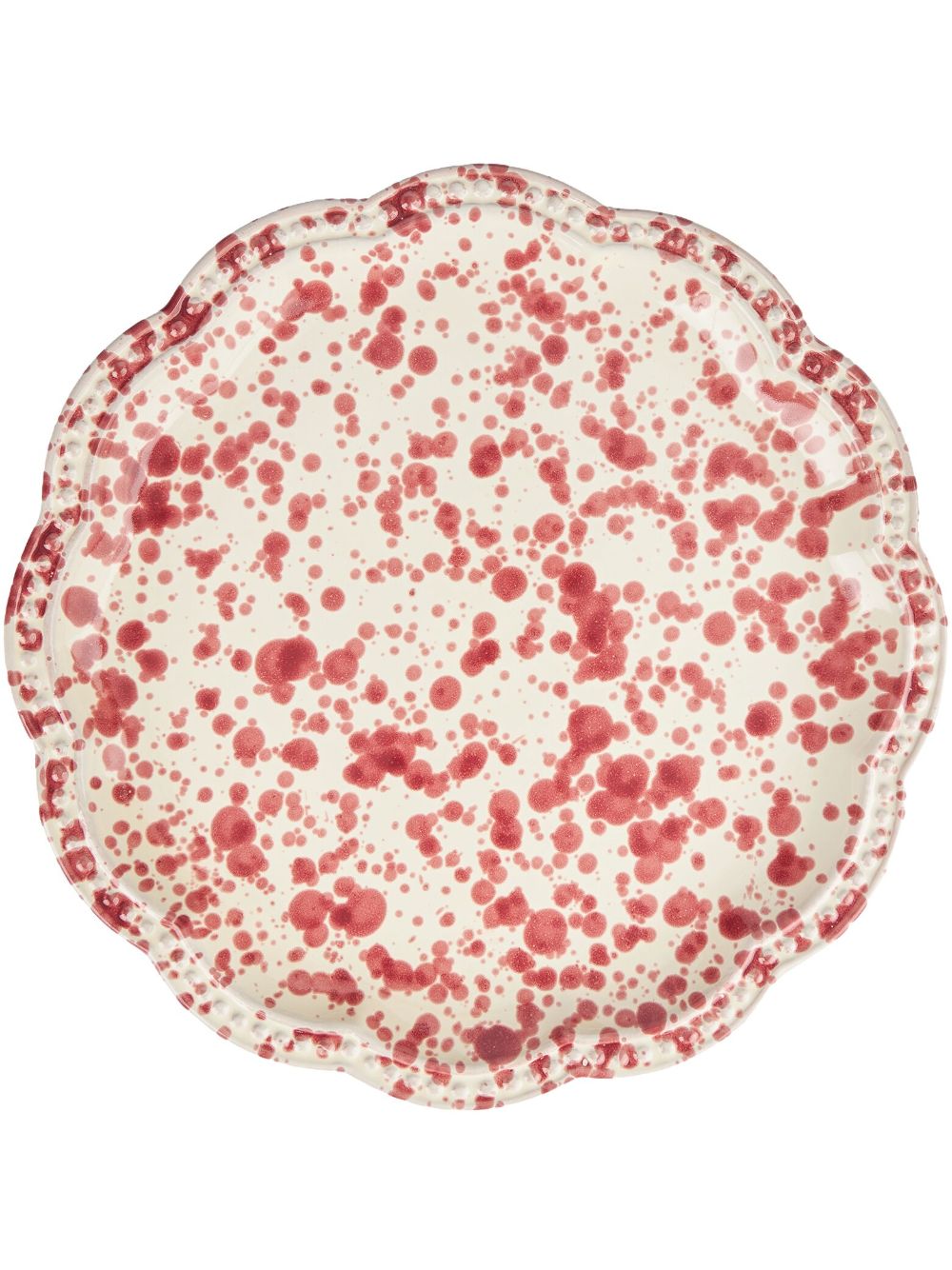 cabana assiette en céramique mouchetée (27 cm) - rouge