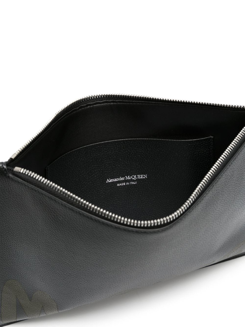 Shop Alexander Mcqueen Logo-print Leather Clutch Bag In Black