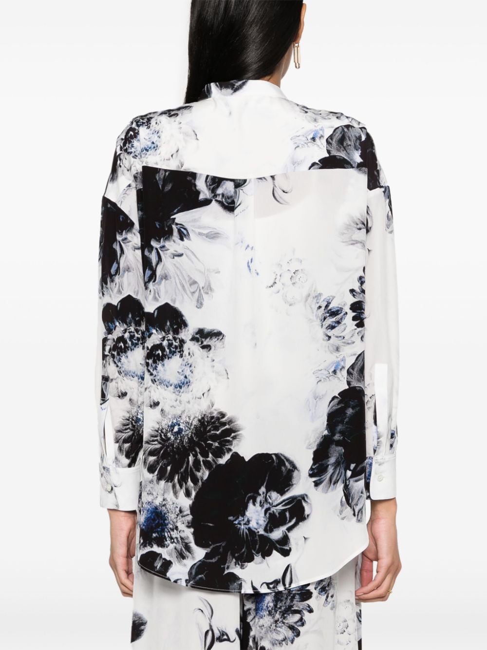 Alexander McQueen Chiaroscuro blouse met bloemenprint Wit