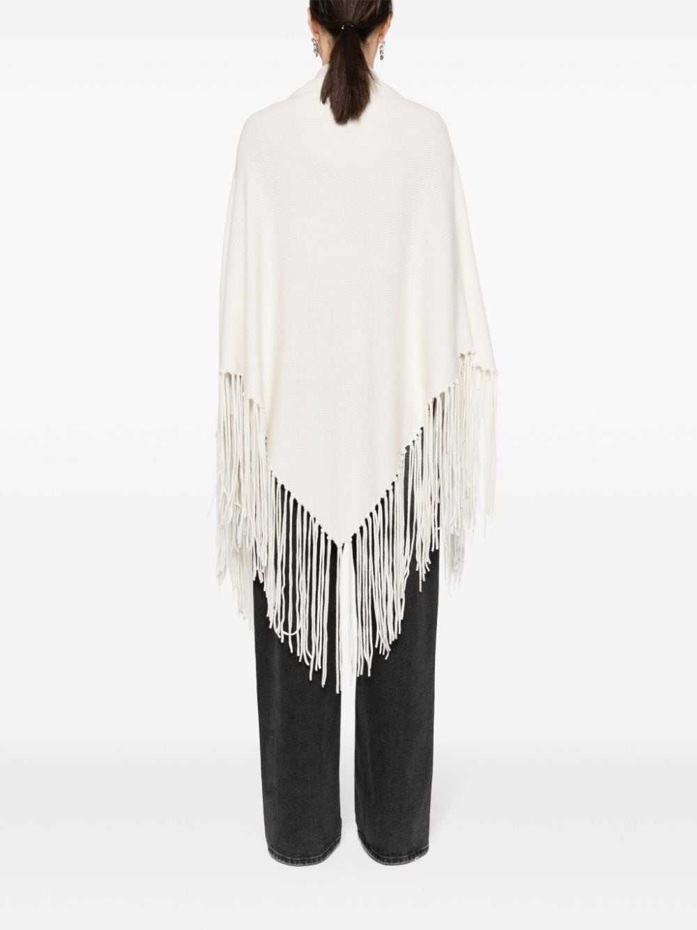 Shop Malo Fringed Open-front Cardigan In White