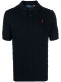 Polo Ralph Lauren Polo Pony cable-knit polo shirt - Blue