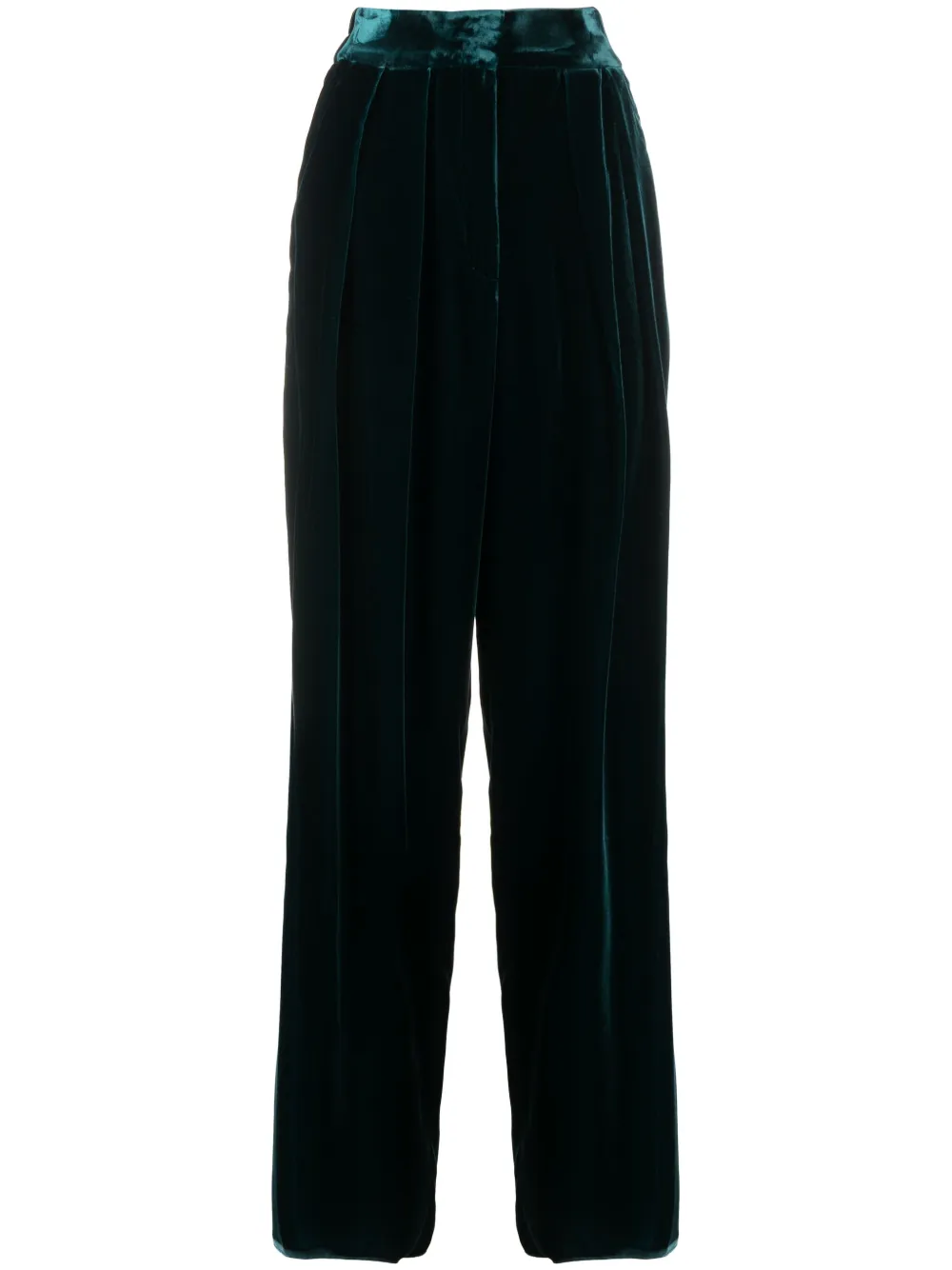 Emporio Armani Palazzo broek met fluwelen-effect Groen