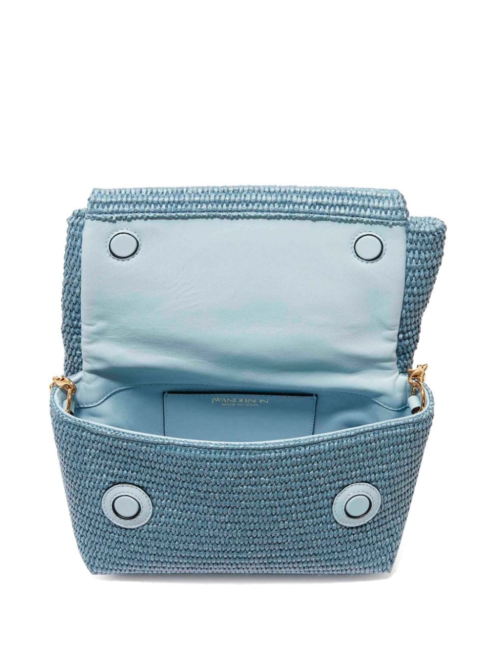 Shop Jw Anderson Medium Twister Raffia Top-handle Bag In Blue