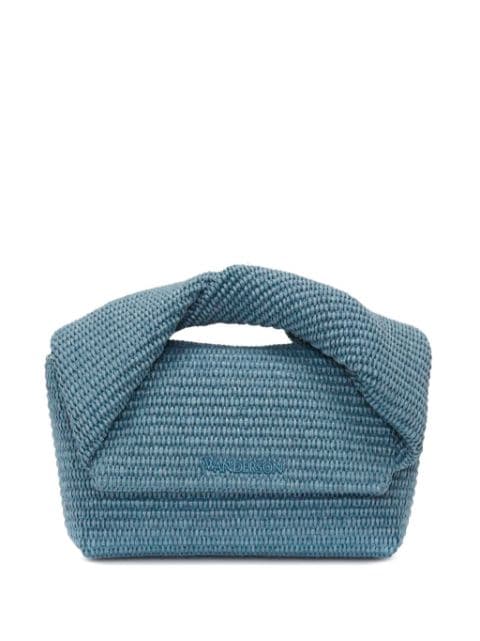 JW Anderson medium Twister raffia top-handle bag