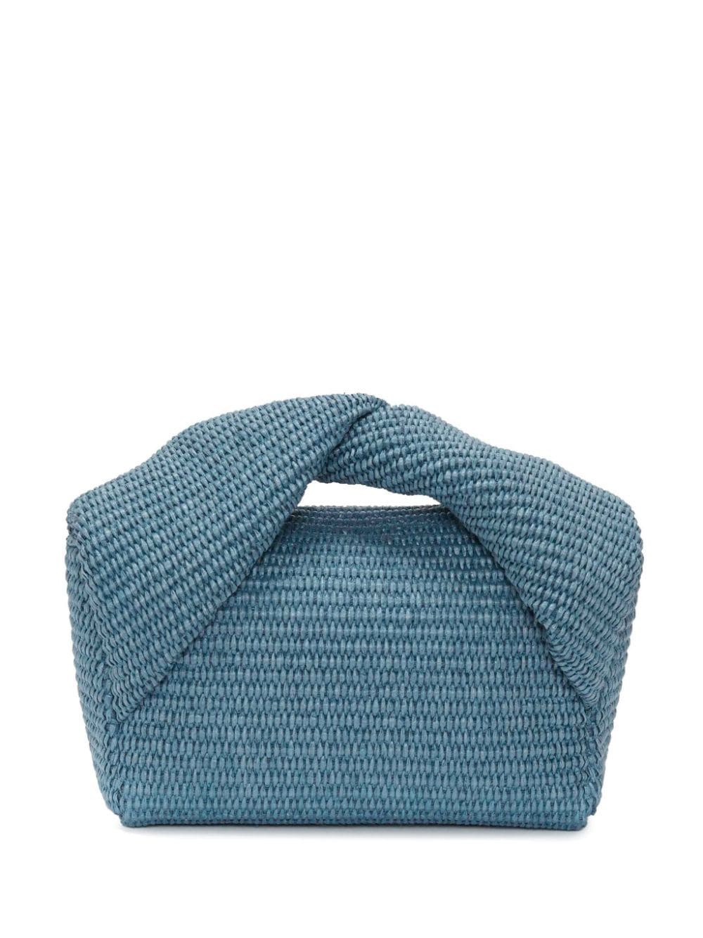 Shop Jw Anderson Medium Twister Raffia Top-handle Bag In Blue
