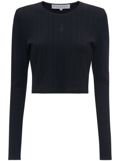 JW Anderson Anchor-embroidered cropped top Women