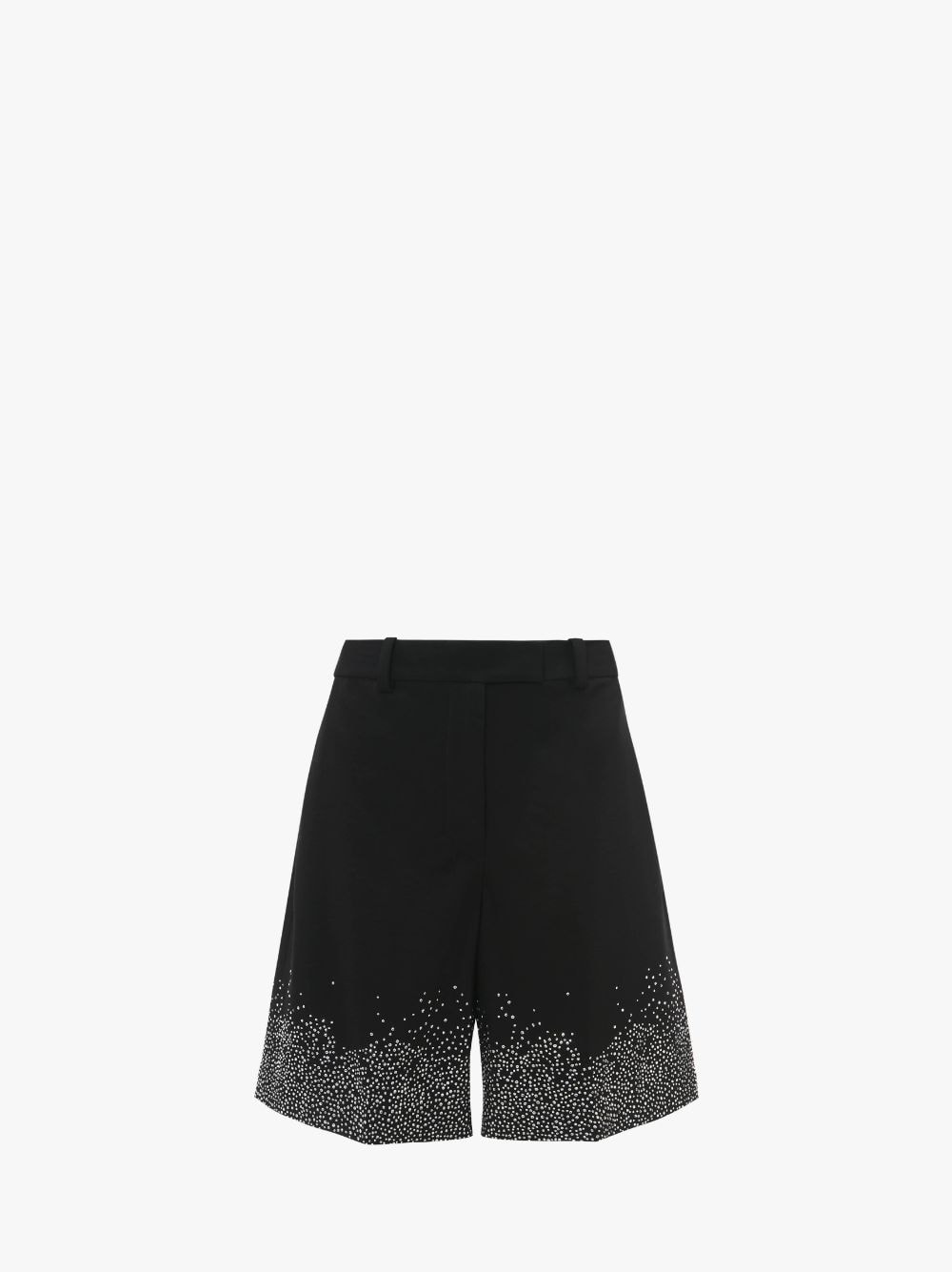 Shop Jw Anderson Crystal Hem Tailored Shorts In Black