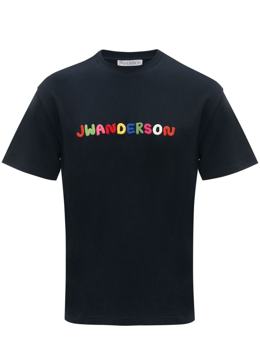 Shop Jw Anderson Logo-embroidered Cotton T-shirt In 蓝色