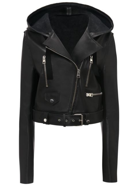 JW Anderson hooded leather biker jacket Women