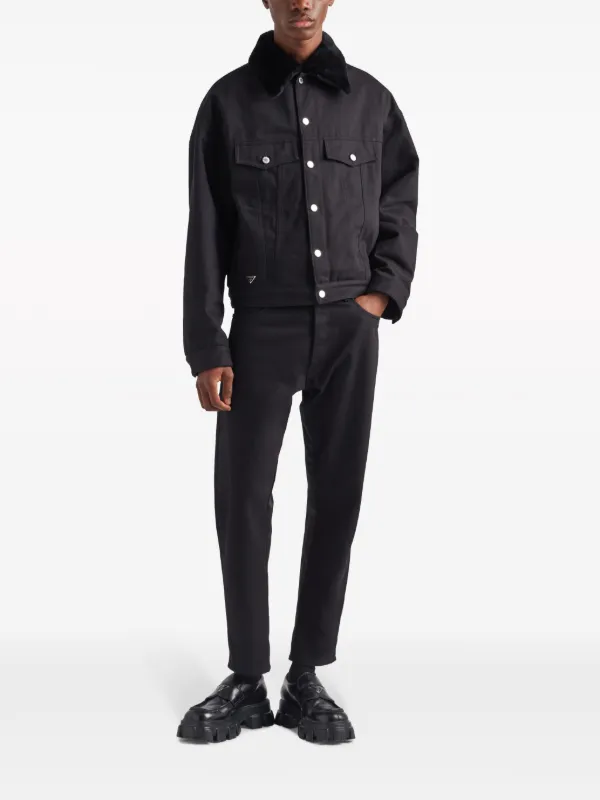 ブルゾン PRADA | Bull denim blouson jacket GFB299_12PA_F01CD_S_231 Prada Bull Denim Blouson Jacket | Black | FARFETCH