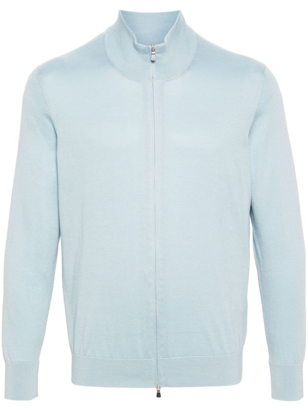 Tagliatore Fine-knit Cashmere Cardigan In Blue