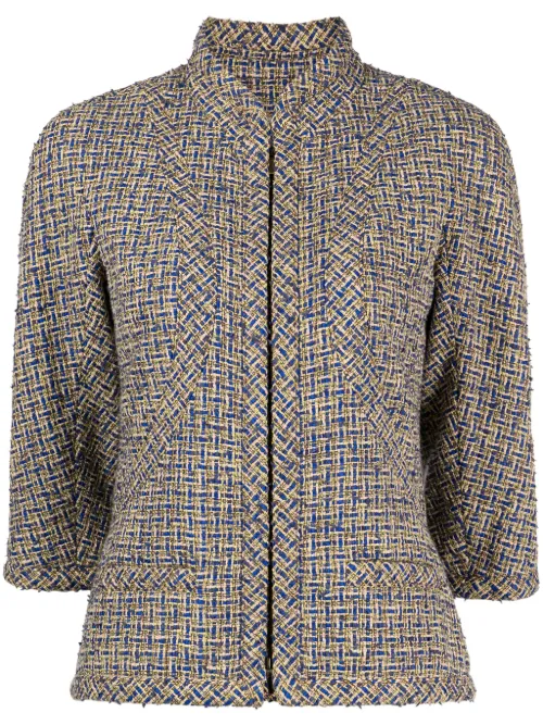 Veste en tweed à simple boutonnage - CHANEL Pre-Owned - Modalova