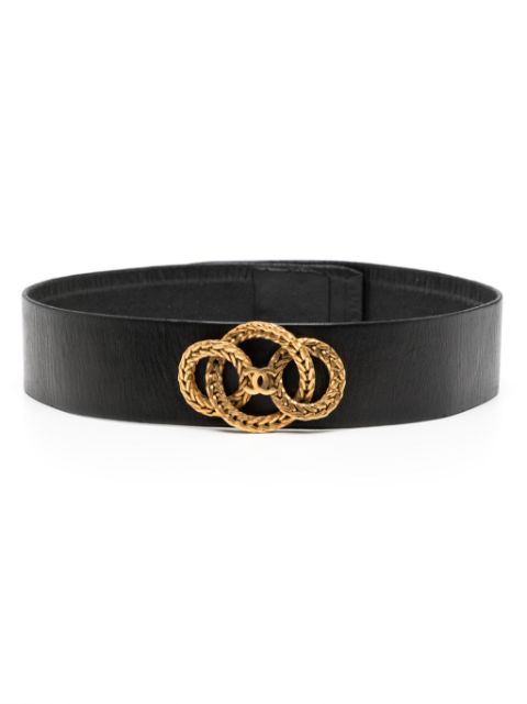 Cheap HOT SALE CHANEL 1988 Haute Couture CC leather belt Women