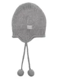 Miu Miu pompom-detailed ear-flap beanie - Grey