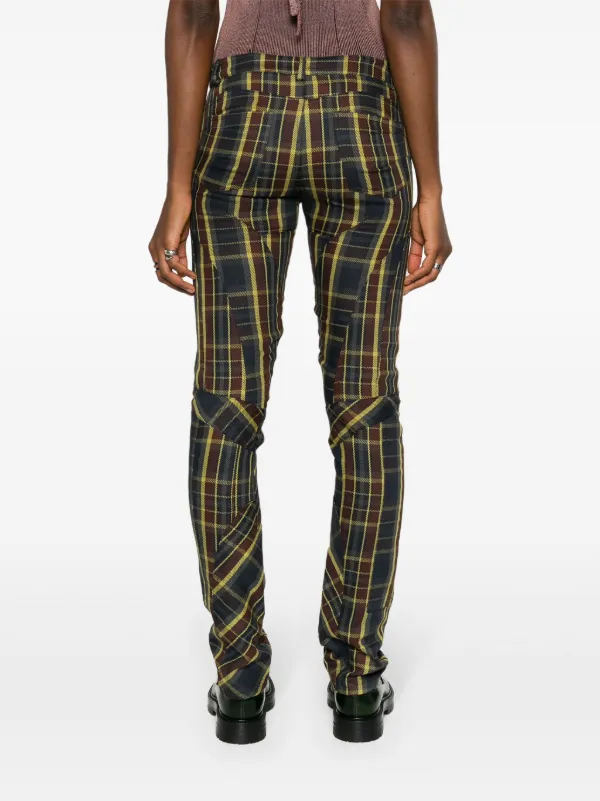 Plaid hot sale skinny trousers