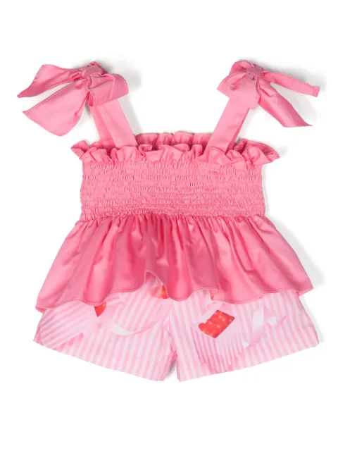 Lapin House striped cotton shorts set