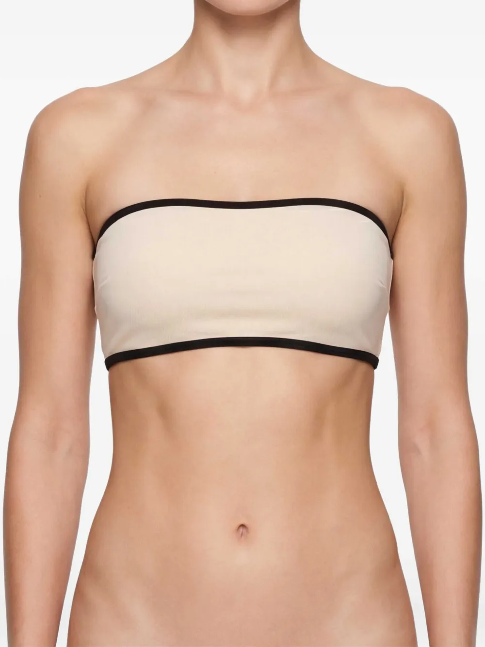 TOTEME Gestreepte bikinitop Beige