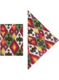 Cabana x Schumacher Diamond Ikat linen napkins (set of four) - Red