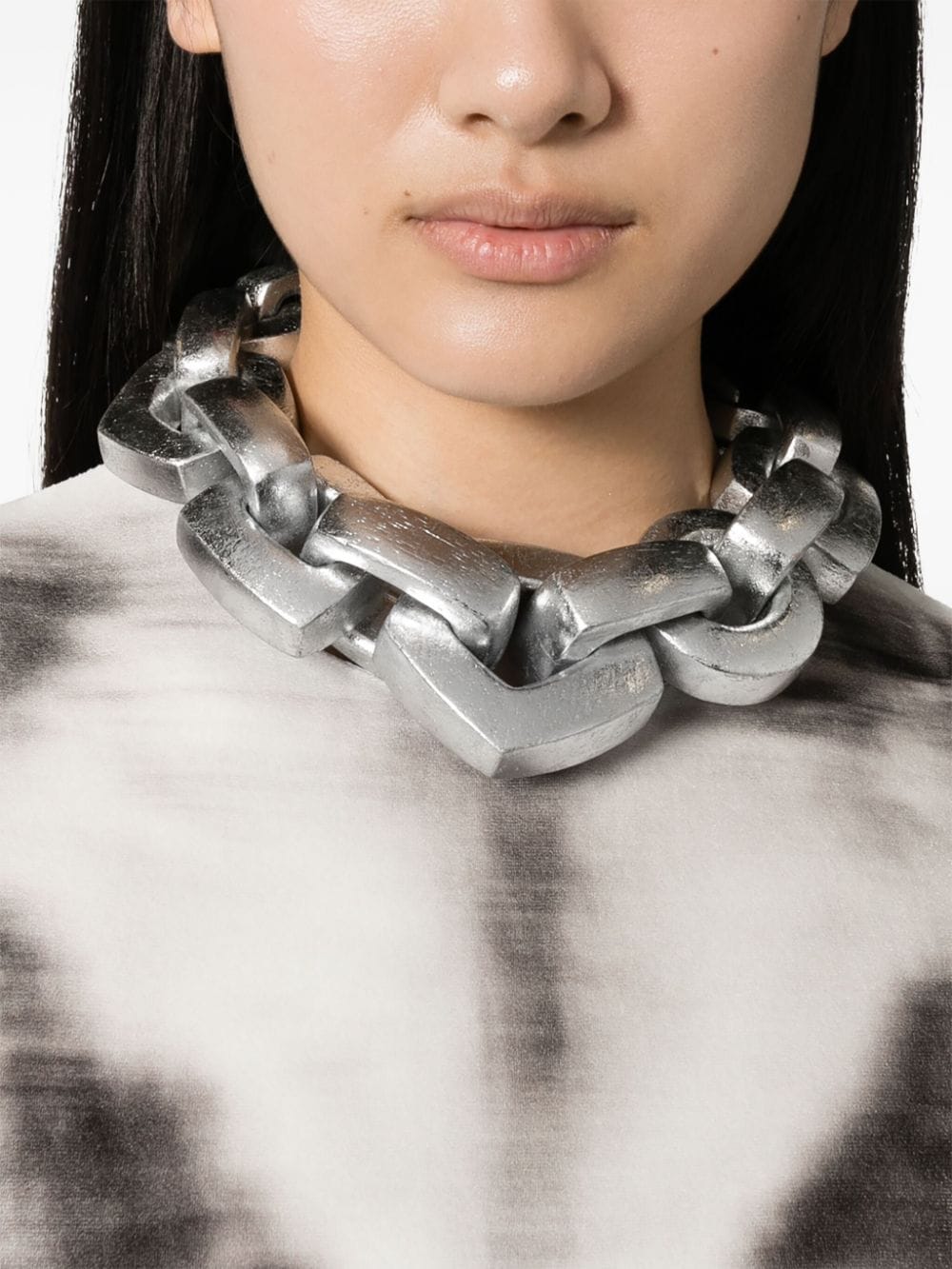 Shop Monies Canto Chain-link Wood Mecklace In Silver