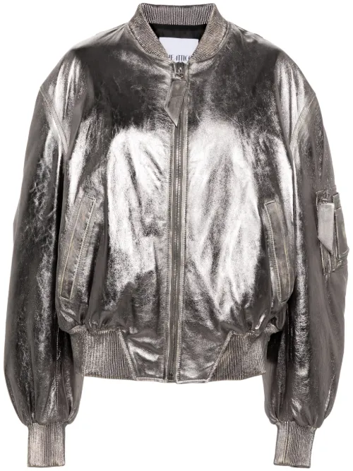 Veste bomber Anja à effet métallisé - The Attico - Modalova