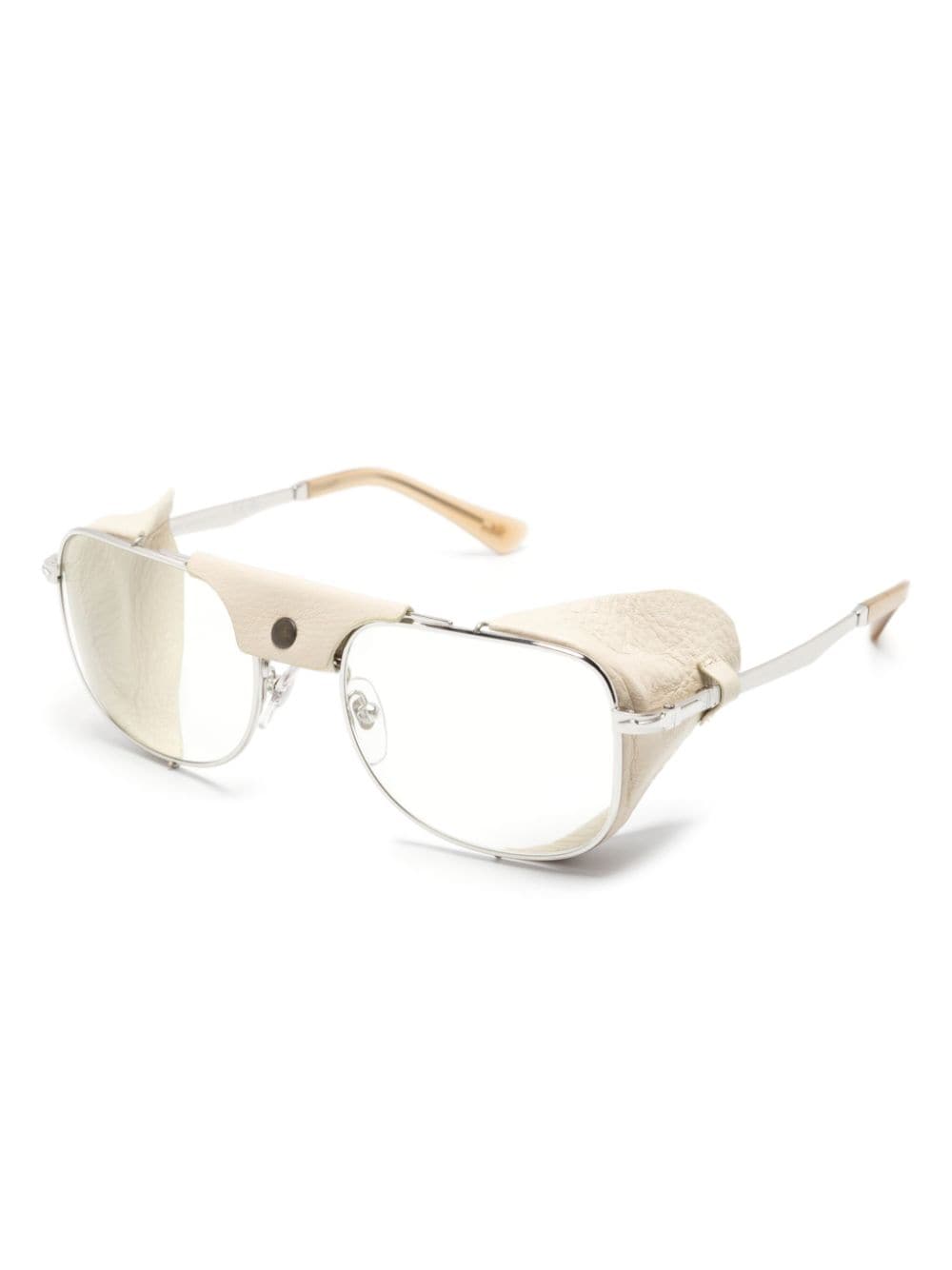 Shop Persol Square-frame Layered Glasses In Silver