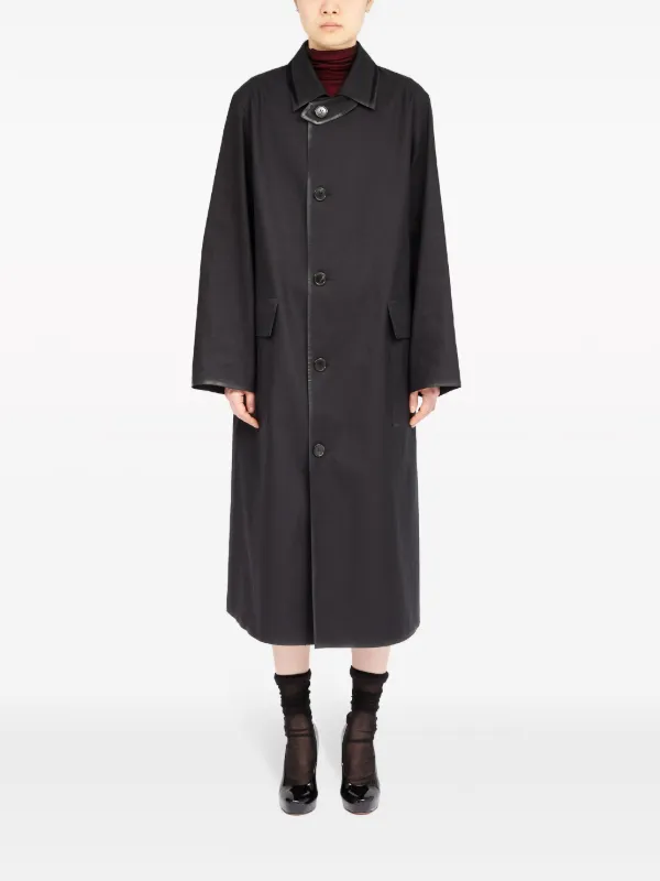 【美品】Maison Margiela ツイル シングルブレストコート　黒　44 美品】Maison Margiela ツイル シングルブレストコート 黒 44 Maison