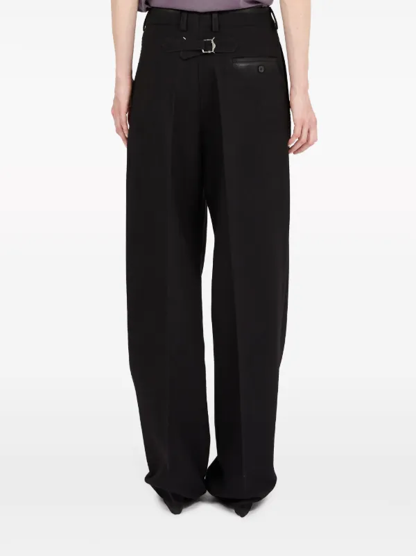 【Mm6 Maison Margiela】コットン ギャバジン パンツ (ブラック) Maison Margiela ギャバジン ストレートパンツ | ブラック
