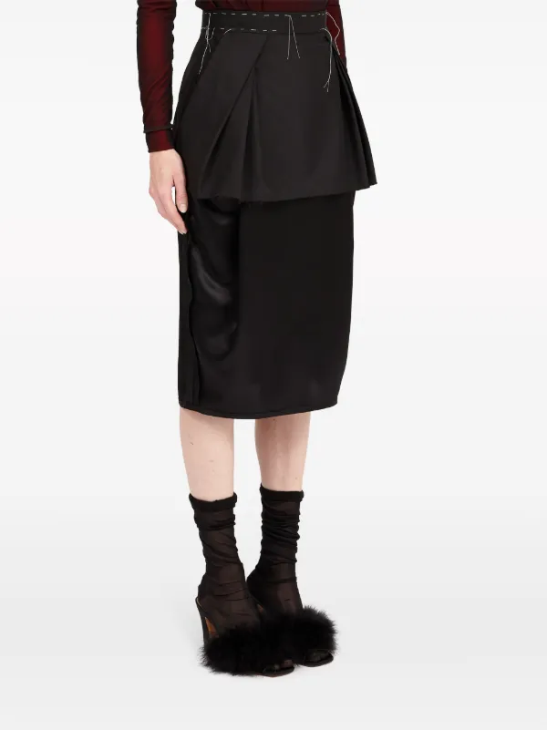 【関税&送料込】Maison Margiela Combined Long Skirt Maison Margiela Work-in-progress Layered Skirt | Black