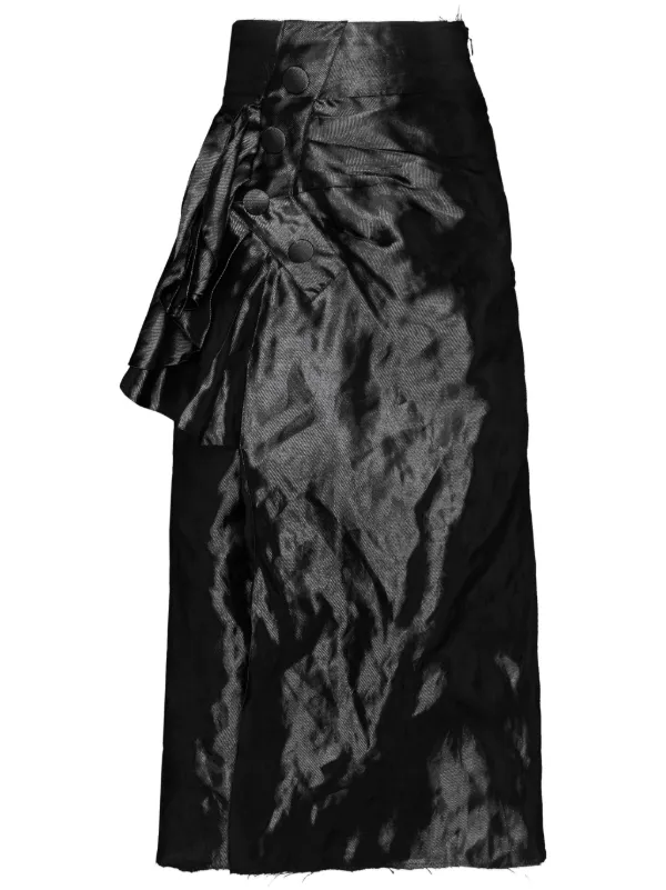 【送料&関税込】Maison Margiela Draped Midi Skirt Draped Midi Skirt in Black – SVRN