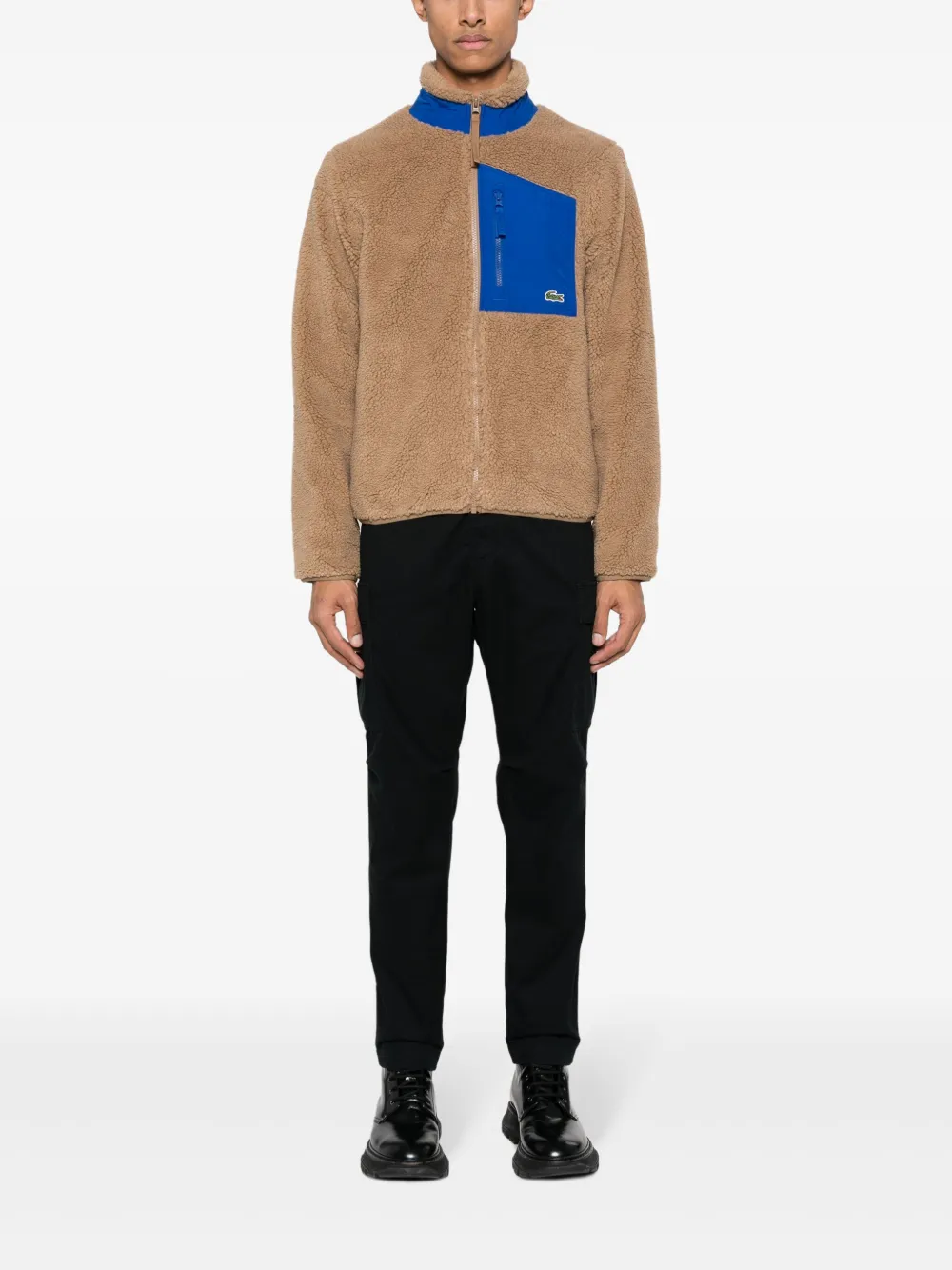 Lacoste colour-block fleece jacket - Bruin