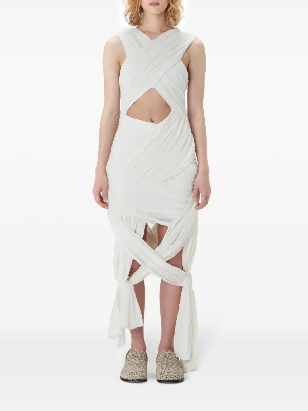 party dresses midi Champagne Satin Midi Dress - After Party Style - A-Line Skirt & Sexy Side Slit