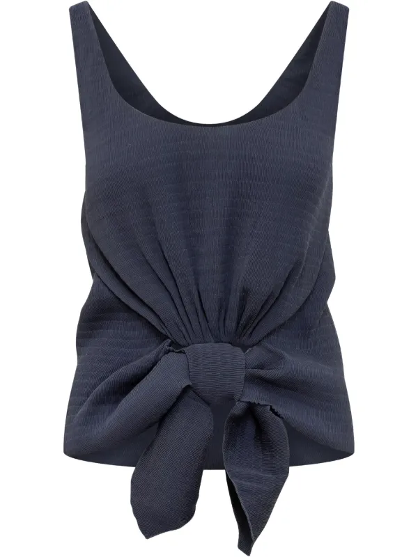 JW Anderson Knot-detail Plissé Top in Blue