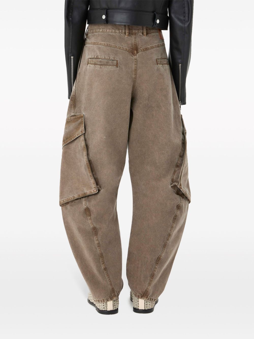 Shop Jw Anderson Twisted Cargo Jeans In Green