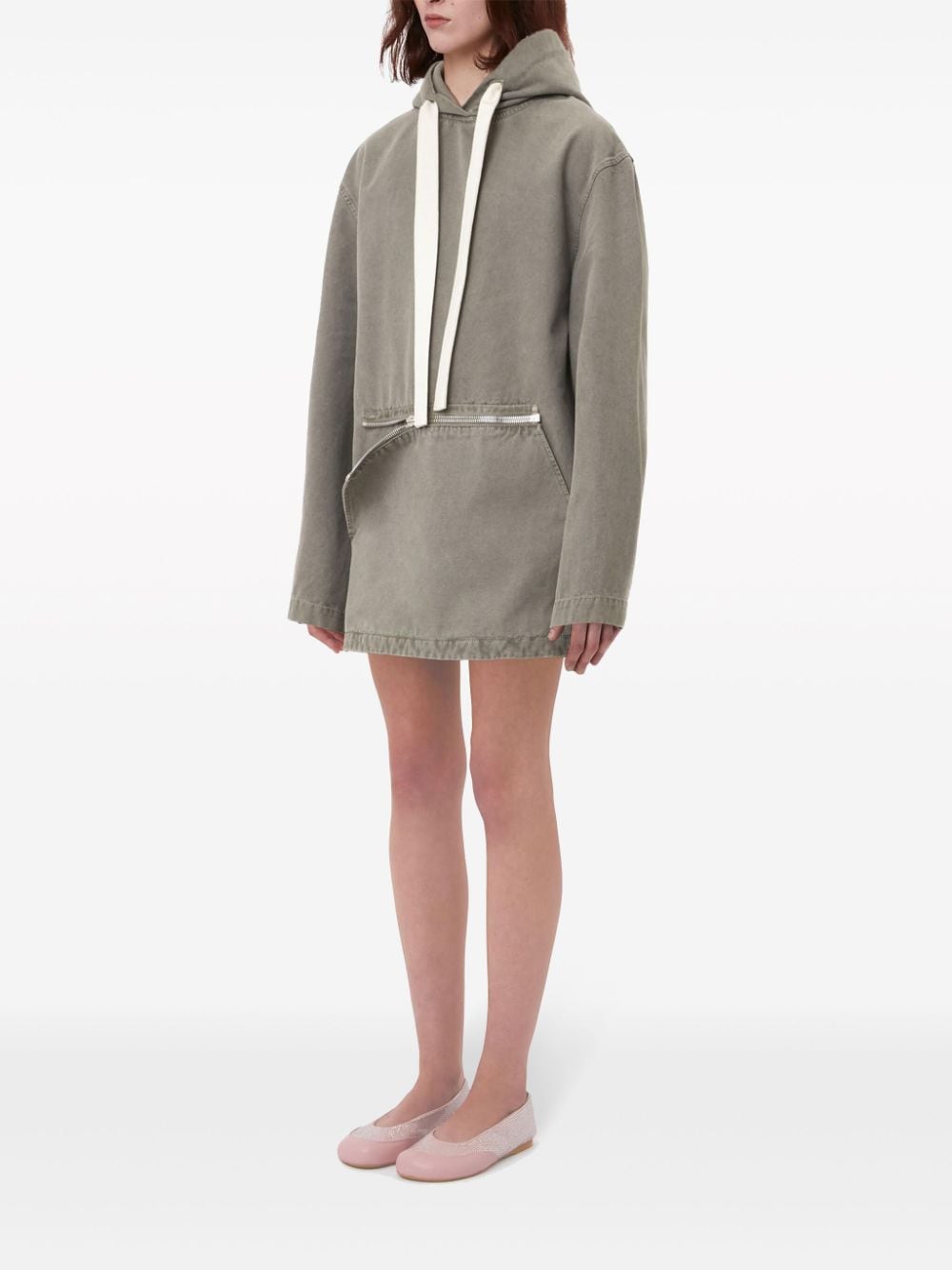 Shop Jw Anderson Garment-dyed Cotton Hoodie In Grey